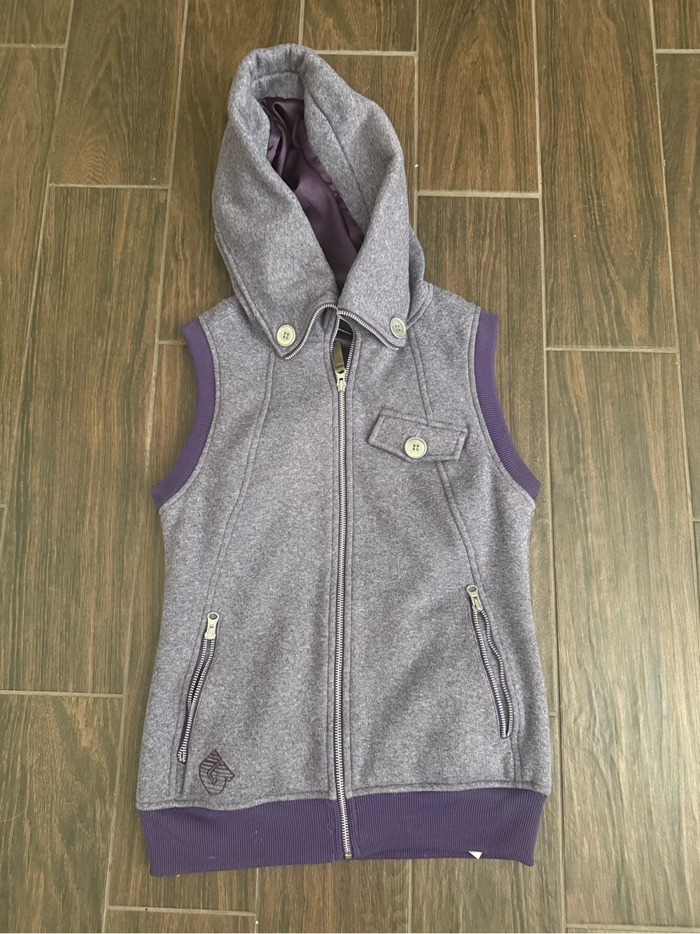 Burton Purple Hooded Zip Vest